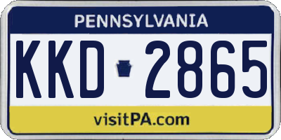PA license plate KKD2865