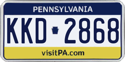 PA license plate KKD2868