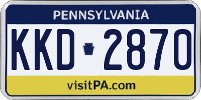 PA license plate KKD2870