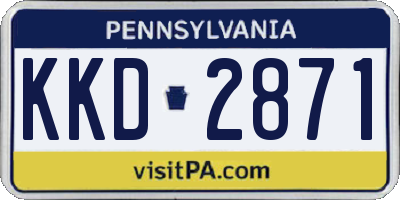 PA license plate KKD2871