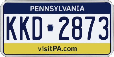 PA license plate KKD2873