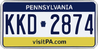 PA license plate KKD2874