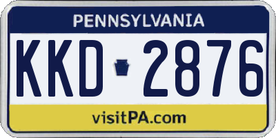 PA license plate KKD2876