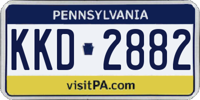 PA license plate KKD2882