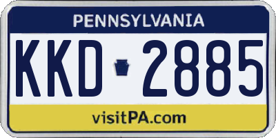 PA license plate KKD2885
