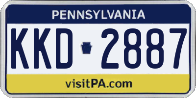 PA license plate KKD2887