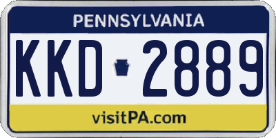 PA license plate KKD2889
