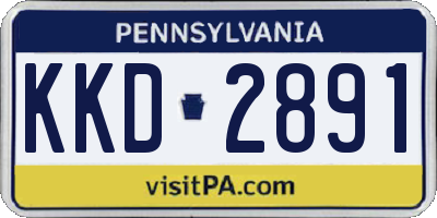 PA license plate KKD2891