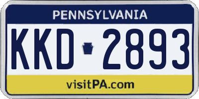 PA license plate KKD2893