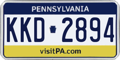 PA license plate KKD2894