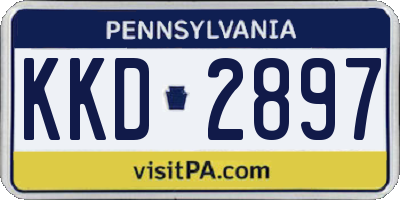 PA license plate KKD2897