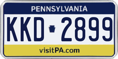 PA license plate KKD2899