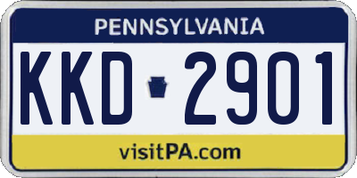 PA license plate KKD2901