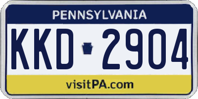 PA license plate KKD2904