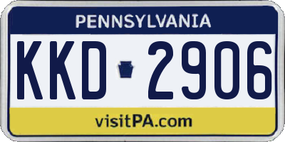PA license plate KKD2906