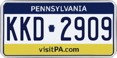 PA license plate KKD2909