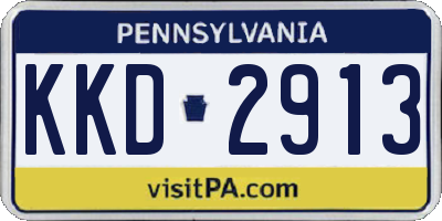 PA license plate KKD2913