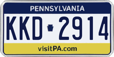 PA license plate KKD2914