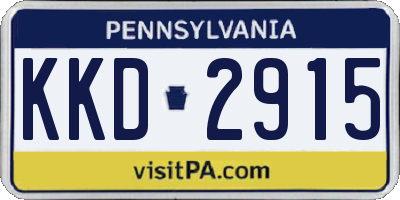 PA license plate KKD2915