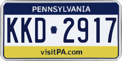 PA license plate KKD2917