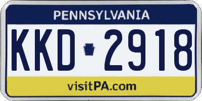 PA license plate KKD2918