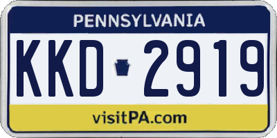 PA license plate KKD2919