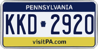 PA license plate KKD2920