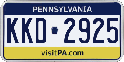 PA license plate KKD2925