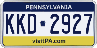 PA license plate KKD2927