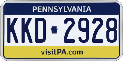PA license plate KKD2928