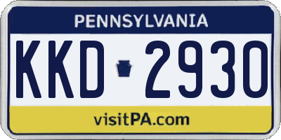 PA license plate KKD2930