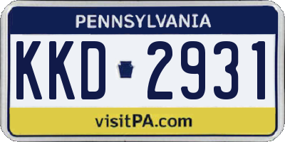 PA license plate KKD2931