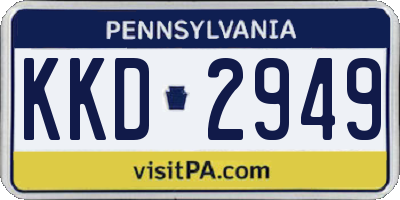 PA license plate KKD2949