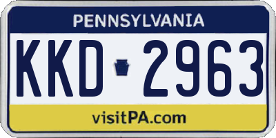PA license plate KKD2963