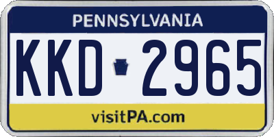 PA license plate KKD2965