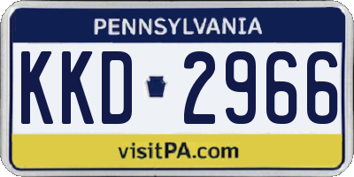 PA license plate KKD2966