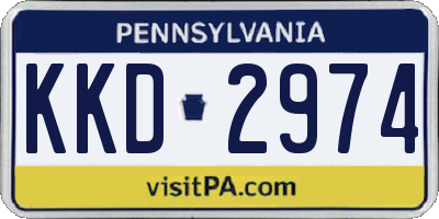 PA license plate KKD2974