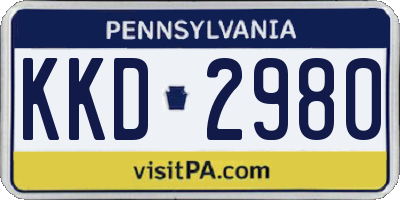 PA license plate KKD2980