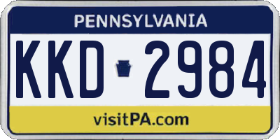 PA license plate KKD2984