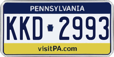 PA license plate KKD2993