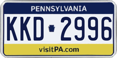 PA license plate KKD2996