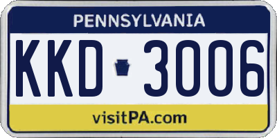 PA license plate KKD3006