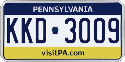 PA license plate KKD3009