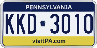 PA license plate KKD3010