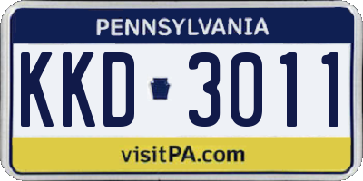 PA license plate KKD3011