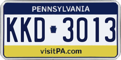 PA license plate KKD3013