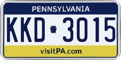PA license plate KKD3015