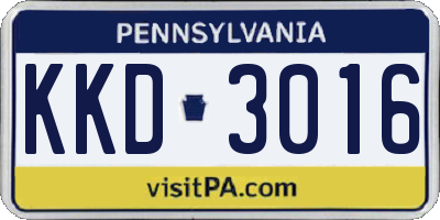PA license plate KKD3016