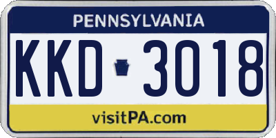 PA license plate KKD3018