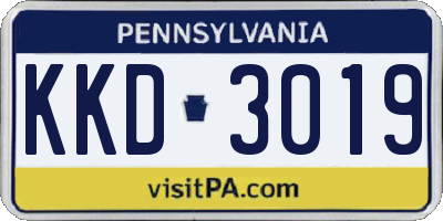 PA license plate KKD3019